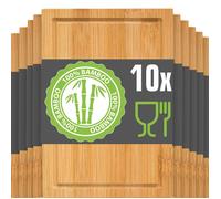 Lot de 10 Petites Planches à Découper Bambou 22x15 cm Planche Bois Pour Aperitif