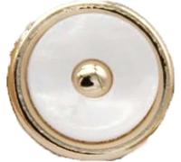 Lot de 10 petits boutons ronds en métal doré pour couture de chemises, vêtements, robes, accessoires décoratifs pour dames, bricolage, blanc doré, 11 mm, 10 pièces