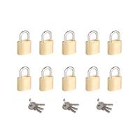 Lot de 10 petits cadenas avec les mêmes clés, corps de serrure de 20 mm de large en laiton massif avec clés identiques, mini cadenas pour valises/bagages/sacs à dos/boîte à outils/journaux/casiers