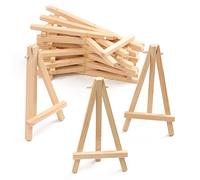 Lot de 10 petits chevalets de bureau en bois pour peinture sur toile, chevalets trépieds de table pour photo, tableau noir, support en bois