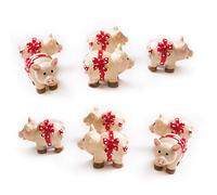 Lot de 10 petits cochons porte-bonheur - Mini Figurine - Talismans de 3 cm - Idéal comme petit cadeau pour de nombreuses occasions : pour la décoration de la table, cadeau d'invités, de noël, de mariage et d'anniversaire