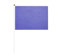 Lot de 10 petits drapeaux à main à texture bleu violet sur bâton pour fête, activités d'équipe, défilés, décoration de vacances