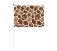 Lot de 10 petits drapeaux à main avec motif imprimé girafe, mini drapeaux sur bâton pour fête, activités d'équipe, défilés, décoration de vacances