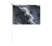 Lot de 10 petits drapeaux à main en marbre gris fluo, bleu marine, mini drapeaux sur bâton pour fête, activités d'équipe, défilés, décoration de vacances
