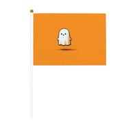 Lot de 10 petits drapeaux à main fantômes minimalistes sur bâton pour fête, activités d'équipe, défilés, décoration de vacances