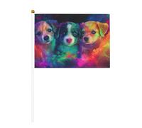 Lot de 10 petits drapeaux à main mignons chiots magiques, mini drapeaux sur bâton pour fête, activités d'équipe, défilés, décoration de vacances