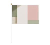 Lot de 10 petits drapeaux à main minimalistes à motif pastel vert sauge, rose, mini drapeaux sur bâton pour fête, activités d'équipe, défilés, décoration de vacances
