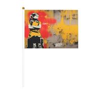 Lot de 10 petits drapeaux à main pour adolescente graffiti Street Art - Mini drapeaux sur bâton pour fête, activités d'équipe, défilés, décoration de vacances