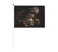 Lot de 10 petits drapeaux à main Toad portant un chapeau noir, mini drapeaux sur bâton pour fête, activités d'équipe, défilés, décoration de vacances