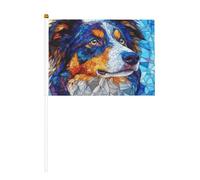 Lot de 10 petits drapeaux de berger australien, mini drapeaux sur bâton pour fête, activités d'équipe, défilés, décoration de vacances