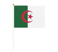 Lot de 10 petits drapeaux de l'Algérie à main, mini drapeaux sur bâton pour fête, activités d'équipe, défilés, décoration de vacances