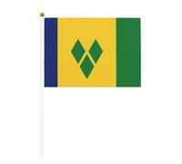 Lot de 10 petits drapeaux de Saint Vincent Grenadines à main, mini drapeaux sur bâton pour fête, activités d'équipe, défilés, décoration de vacances