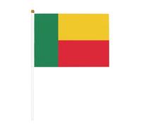 Lot de 10 petits drapeaux du Bénin à main, mini drapeaux sur bâton pour fête, activités d'équipe, défilés, décoration de vacances