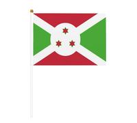 Lot de 10 petits drapeaux du Burundi à main, mini drapeaux sur bâton pour fête, activités d'équipe, défilés, décoration de vacances
