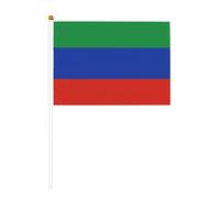 Lot de 10 petits drapeaux du Daghestan à main, mini drapeaux sur bâton pour fête, activités d'équipe, défilés, décoration de vacances