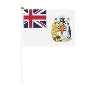 Lot de 10 petits drapeaux du Territoire britannique de l'Antarctique sur bâton pour fête, activités d'équipe, défilés, décoration de vacances