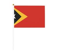 Lot de 10 petits drapeaux du Timor oriental sur bâton pour fête, activités d'équipe, défilés, décoration de vacances
