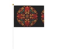 Lot de 10 petits drapeaux mandalas à main, mini drapeaux sur bâton pour fête, activités d'équipe, défilés, décoration de vacances