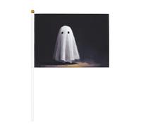 Lot de 10 petits drapeaux simples et mignons fantômes fantastiques à main, mini drapeaux sur bâton pour fête, activités d'équipe, défilés, décoration de vacances