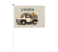 Lot de 10 petits drapeaux vintage avec citrouilles et tournesols - Mini drapeaux sur bâton pour fête, activités d'équipe, défilés, décoration de vacances