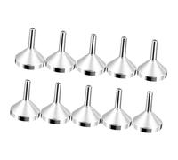 Lot de 10 petits entonnoirs de cuisine en métal pour faciliter le transfert et le remplissage dans de petites bouteilles. Entonnoir cosmétique