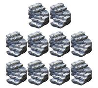 Lot de 10 petits marches en pierre pour aménagement paysager de jardin miniature avec construction en résine pour scène de conte de fées et maisons de poupée (courbé)