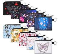 Lot de 10 Petits Sacs de Monnaie Boho Change Purse Pochette Mini Wallet Coin Bag avec Fermeture éclair Exquisite Present for Women Girls on Valentine's Day, Différents Coloris, 4.52 x 3.74 inch