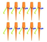 Lot de 10 pics d'arrosage automatique pour plantes d'intérieur et d'extérieur avec valves de réglage facile, systèmes d'irrigation goutte à goutte pour plantes d'intérieur et d'extérieur