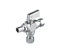 Lot de 10 pièces d'angle en laiton à 3 voies for salle de bain/robinet, angle de plomb, butée d'angle PEX, accessoire de salle de bain(1-2 X 3-8 X 3-8)