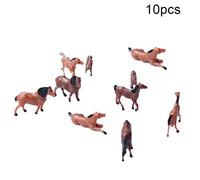 Lot de 10 pièces d'animaux 1/87 1/150 chevaux, jouet de développement d'intelligence, accessoire de disposition de Train, ferme, Zoo, parcs, DIY