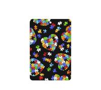 Lot de 10 pièces de puzzle de sensibilisation à l'autisme avec impression de cœur, feuilles parfumées à suspendre pour décoration de voiture