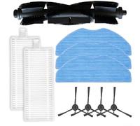 Lot de 10 pièces de rechange compatibles avec les aspirateurs robots pour EZVIZ RE4 / RE4 Plus / RE5 / RE5 Plus - 1 brosse à rouleau, 2 filtres HEPA, 3 chiffons de serpillère, 4 brosses latérales (A)