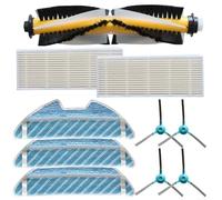 Lot de 10 pièces de rechange compatibles avec les aspirateurs robots SENCOR SRV 4200BK 4250SL 2230TI 6250BK 9250BK, 1 brosse rouleau principale, 2 filtres HEPA, 3 chiffons de serpillère, 4 brosses