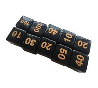 Lot de 10 pièces en acrylique à six côtés - Jeu de rôles - Accessoires de jeu de société - Six coins ronds