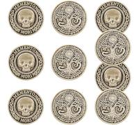 Lot de 10 pièces Memento Mori - Prefdo - Jetons de rappel stoïques en métal de 3,8 cm pour la méditation, la motivation et les cadeaux - Tête de mort Memento Vivere, finition antique