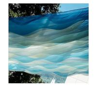 Lot de 10 Pièces Voile D'ombrage pour Pergola - Toile Rayée avec Câble en Acier, Drapés Effet Vagues pour Mariage, Plage, Jardin Ou Terrasse Décoration(45x900cm)