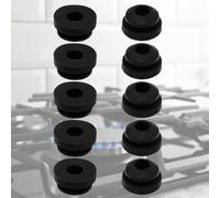 Lot de 10 pieds en caoutchouc rouillé pour supports de casseroles, compatibles avec Dometic, Smev et Thetford, tiges de 5 mm. Couleur noire.
