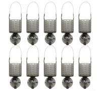 Lot de 10 pièges à appâts de pêche avec design rempli d'eau et flotteur, mangeoire à carpe en polypropylène pour divers appâts et espèces de poissons dans les lacs, rivières et étangs, marron clair (L