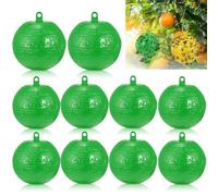 Lot de 10 Pièges À Mouches Suspendus - Boule Collante Anti Mouche Pièges À Insectes, Attrape-Mouches À Fruits, Attrape-parasites Extérieur, pour De Cours, Vergers(Green)