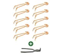 Lot de 10 pièges à taupes Putange traditionnels en acier cuivré + pince