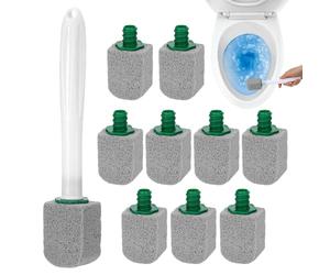 Lot de 10 pierres ponces naturelles pour toilettes, pierre ponce avec poignée, remplaçables pour le nettoyage, fournitures de nettoyage, salle de bain, piscine, toilettes