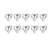 Lot de 10 pierres précieuses pour ongles en forme de cœur - Forme irrégulière - Décoration pour ongles en acrylique