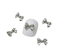 Lot de 10 pierres précieuses pour ongles en forme de papillon - Argentés - 3D métalliques - Pour ongles en acrylique