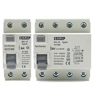 Lot de 10 piles 2P/4P 10/30/100/300 mA pour véhicule électrique - Disjoncteur différentiel DC FI - Interrupteur de protection RCD type B 6KA - Rail DIN - Fuite terrestre (4p 40a)