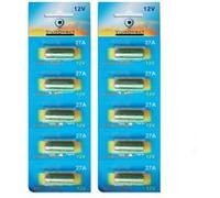 Lot de 10 Piles Alcaline 12V type 27A, compatibles A27/A27BP/A27S/AG27/GP27/GP27A/L828/MN27/R27A - Visiodirect -