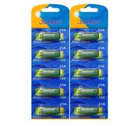 Lot de 10 Piles Alcaline type 23A/A23 compatibles LRV08/L1028/RVO8/MS21/MN21/E23A/K23A/V23GA/GP23A 12V - Juanio -