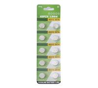 Lot de 10 piles bouton alcalines LR1130 LR41 LR44 pour calculatrices, montres et télécommandes