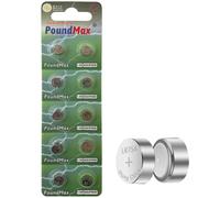 10x AG5 (LR48, LR754, 393) 1,5V - PoundMax Piles Bouton Alcaline | 1x Paquet de 10