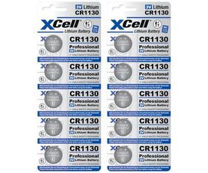 Lot de 10 piles bouton au lithium XCell CR1130 (2 x 5 blisters)