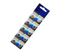 Lot de 10 piles bouton LR521/LR621/LR41/LR626/LR144/LR1130 1,55 V avec design anti-fuite pour des performances stables